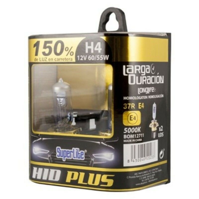Ampoule pour voiture Superlite BOM12711 H4 12V 55/60W 5000K Frontal Roue avant 60 W H4 12 V 37R/E4 Ampoule pour voiture Superlite BOM12711 H4 12V 55/60W 5000K Frontal Roue avant 60 W H4 12 V 37R/E4